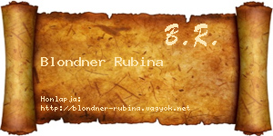 Blondner Rubina névjegykártya